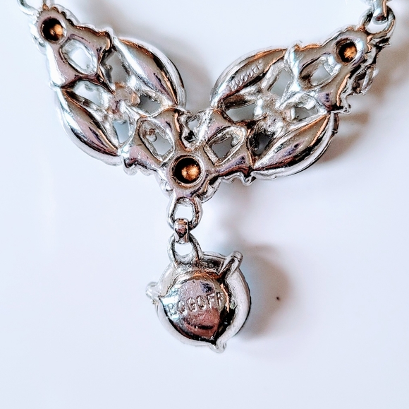 VTG Signed Bogoff Blue Crystal Set Sterling Silver - Picture 3 of 6